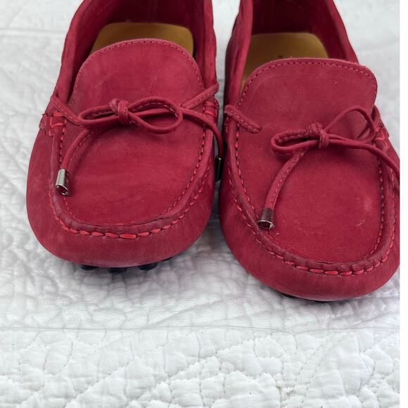 Mercanti Fiorentini Women's Size 7.5 Red Suede Driving Moc Slip On Casual Loafer - Picture 4 of 10